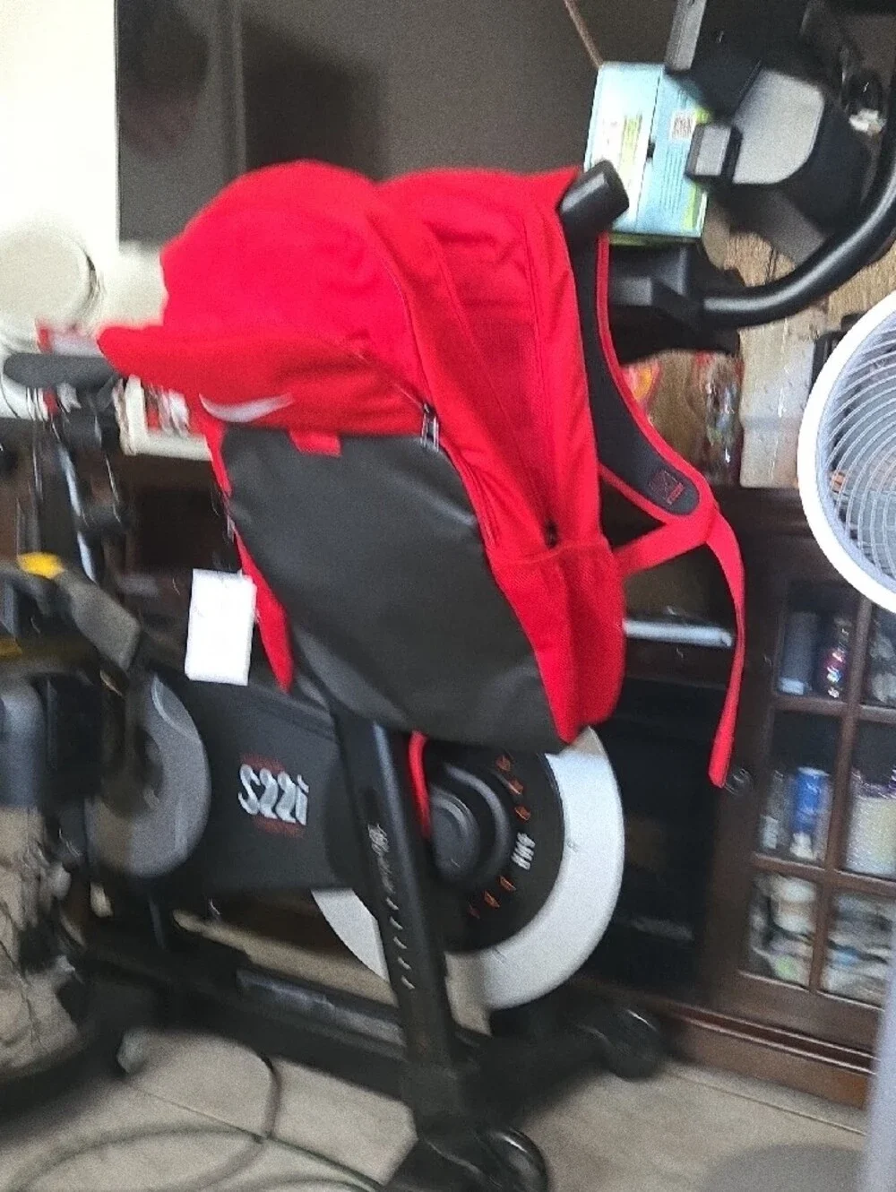 Nike Red and Gray Men's Backpack with White Swoosh